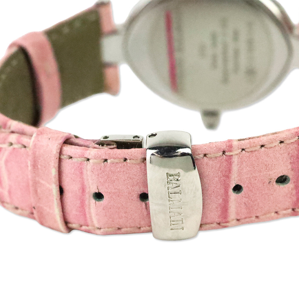 Balmain Stainless Steel Pink Croc Embossed Leather Excessive 3731 Watch