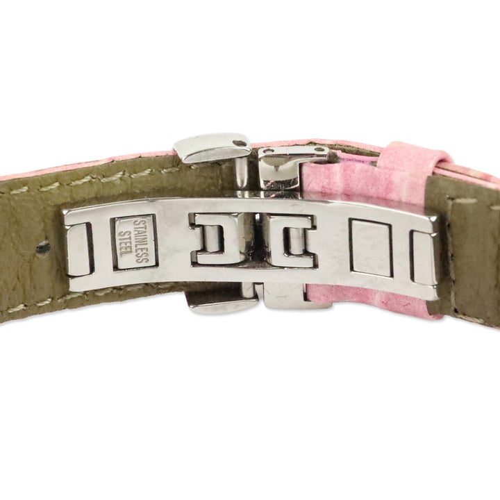 Balmain Stainless Steel Pink Croc Embossed Leather Excessive 3731 Watch