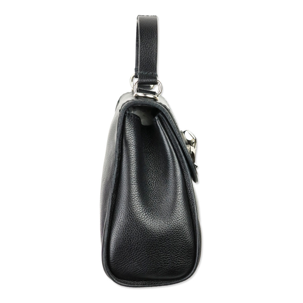 Barry Kieselstein-Cord Black Leather Trophy Alligator Top Handle Bag
