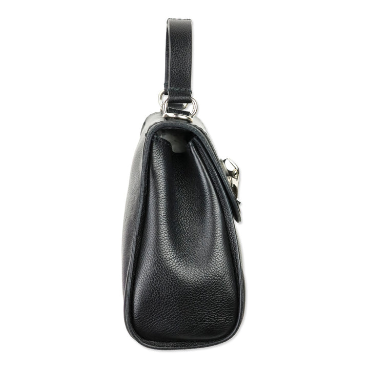 Barry Kieselstein-Cord Black Leather Trophy Alligator Top Handle Bag