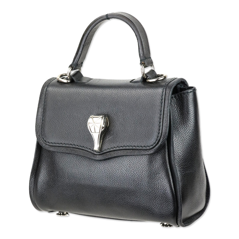 Barry Kieselstein-Cord Black Leather Trophy Alligator Top Handle Bag