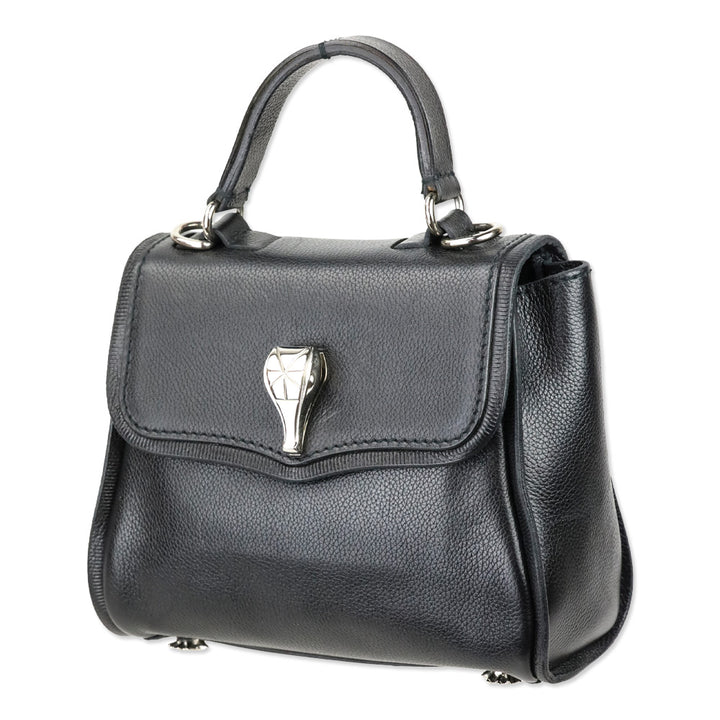 Barry Kieselstein-Cord Black Leather Trophy Alligator Top Handle Bag