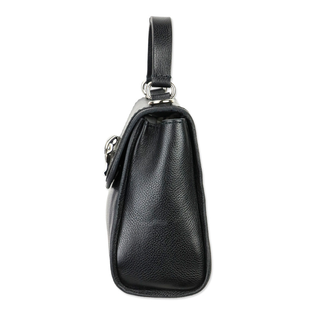 Barry Kieselstein-Cord Black Leather Trophy Alligator Top Handle Bag
