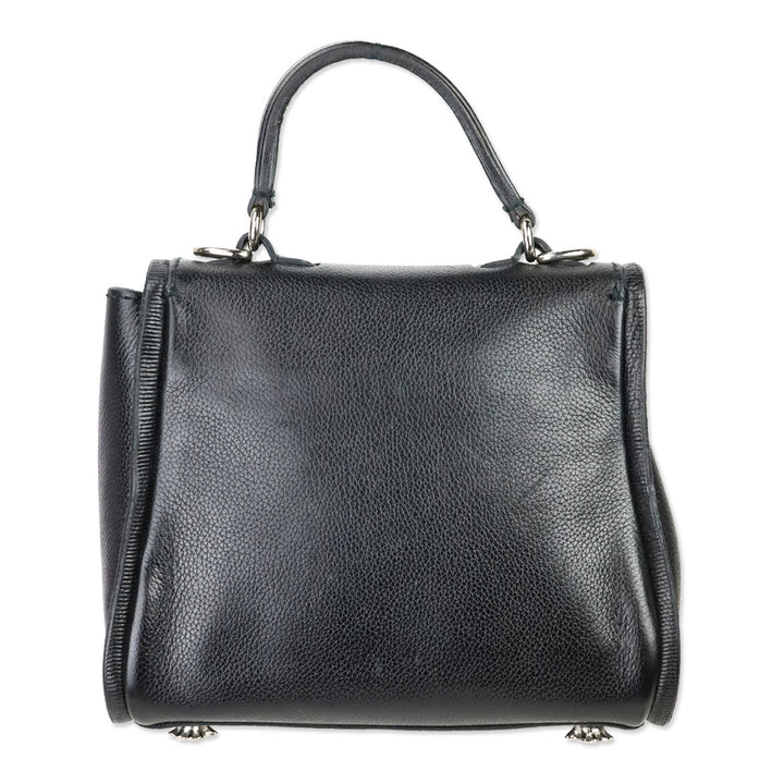 Barry Kieselstein-Cord Black Leather Trophy Alligator Top Handle Bag