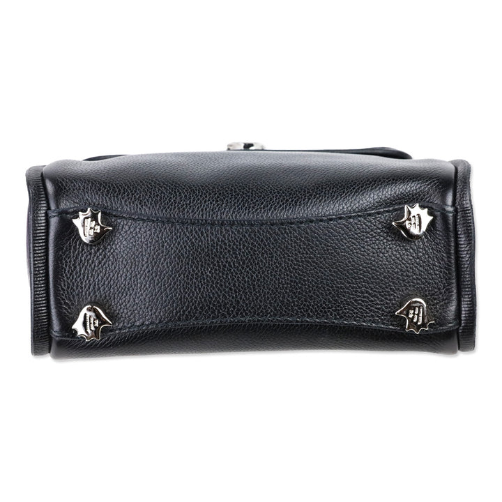 Barry Kieselstein-Cord Black Leather Trophy Alligator Top Handle Bag