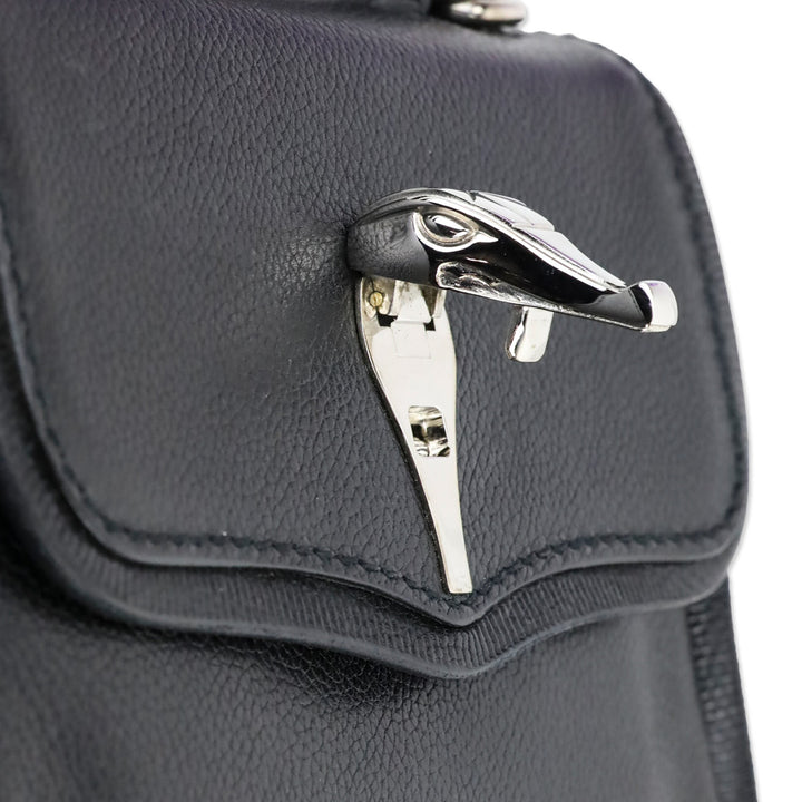 Barry Kieselstein-Cord Black Leather Trophy Alligator Top Handle Bag