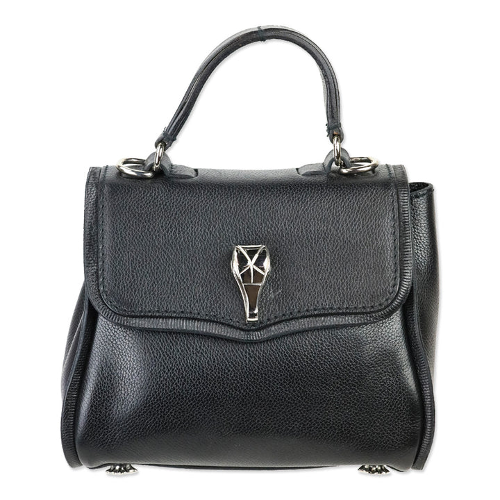 Barry Kieselstein-Cord Black Leather Trophy Alligator Top Handle Bag