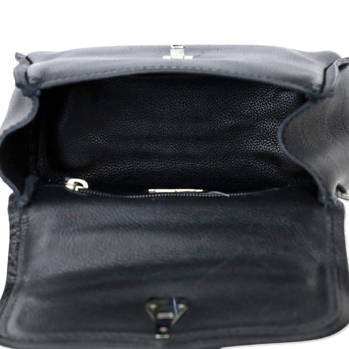 Barry Kieselstein-Cord Black Leather Trophy Alligator Top Handle Bag
