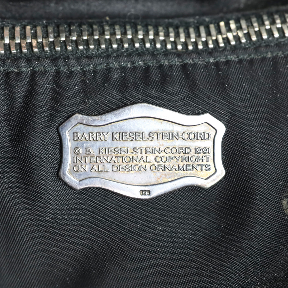 Barry Kieselstein-Cord Black Leather Biker Moon & Star Silver Hardware Drawstring Backpack