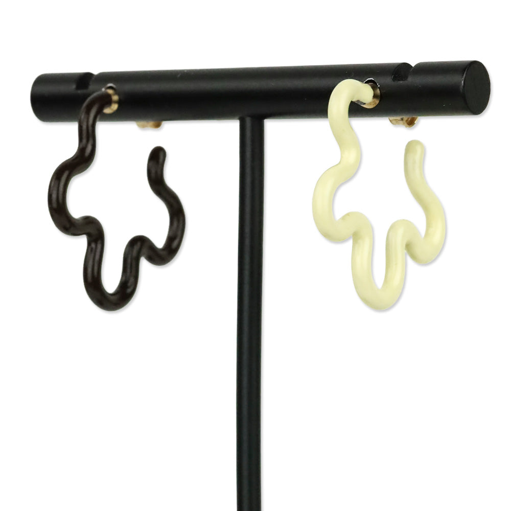 Bea Bongiasca Brown/Cream 9K 2 Tone Flower Earrings