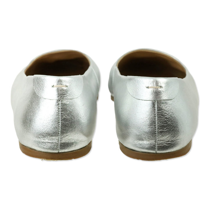 Beek Swiftlet Silver Leather Ballet Slipper