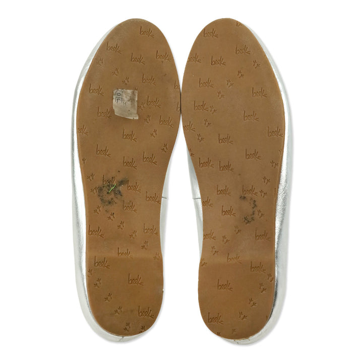 Beek Swiftlet Silver Leather Ballet Slipper