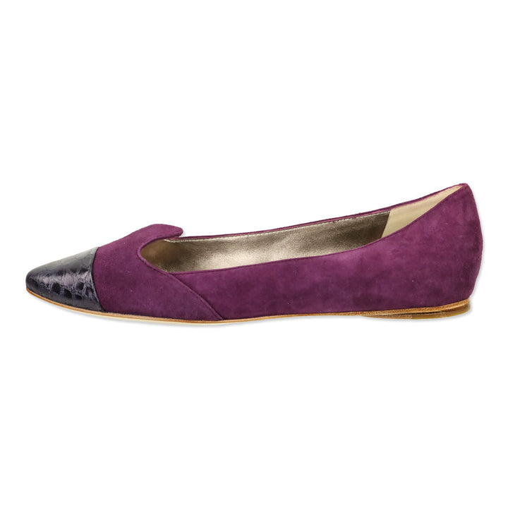 Belle Sigerson Morrison Purple Suede Cap Toe Ballet Flats