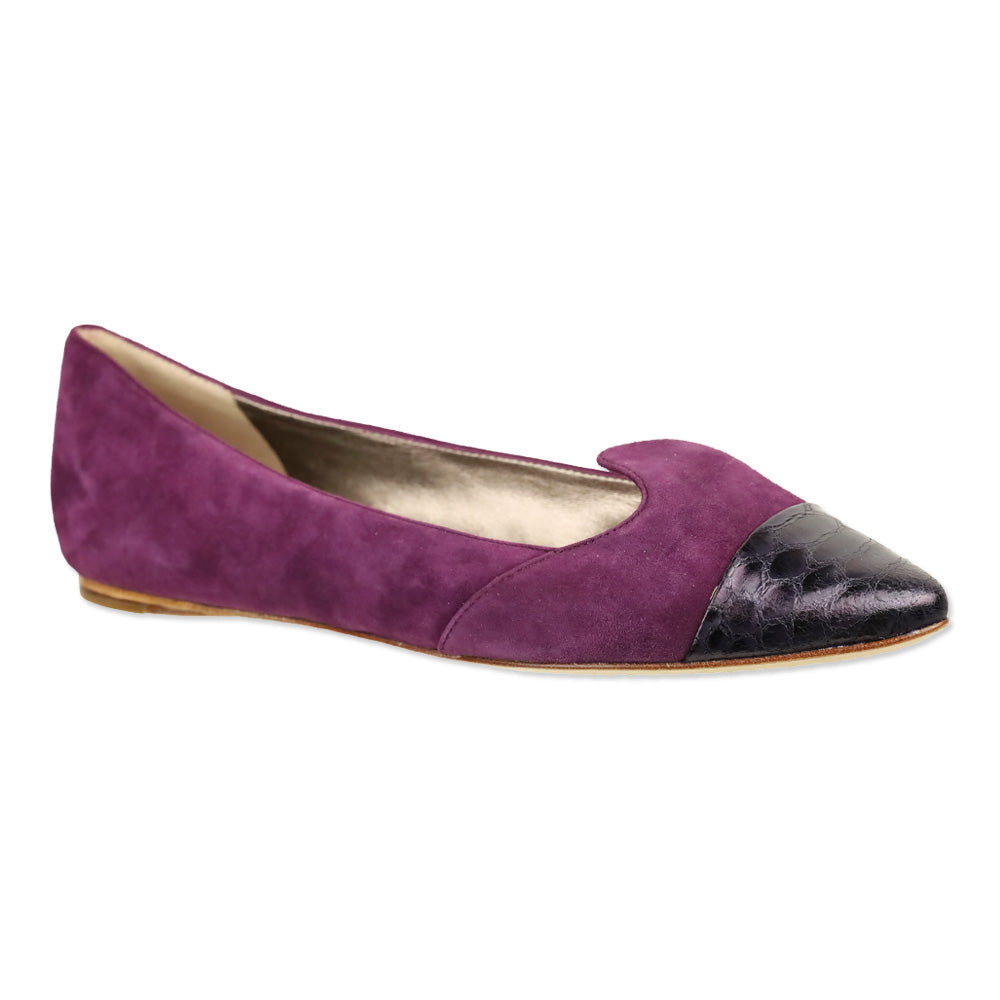 Belle Sigerson Morrison Purple Suede Cap Toe Ballet Flats