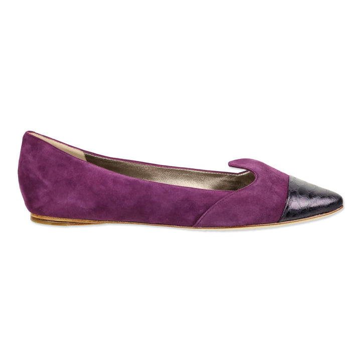 Belle Sigerson Morrison Purple Suede Cap Toe Ballet Flats