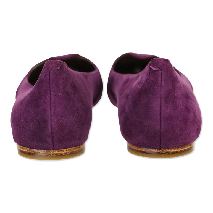 Belle Sigerson Morrison Purple Suede Cap Toe Ballet Flats