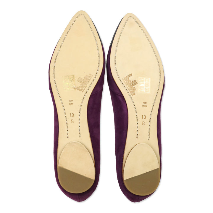 Belle Sigerson Morrison Purple Suede Cap Toe Ballet Flats