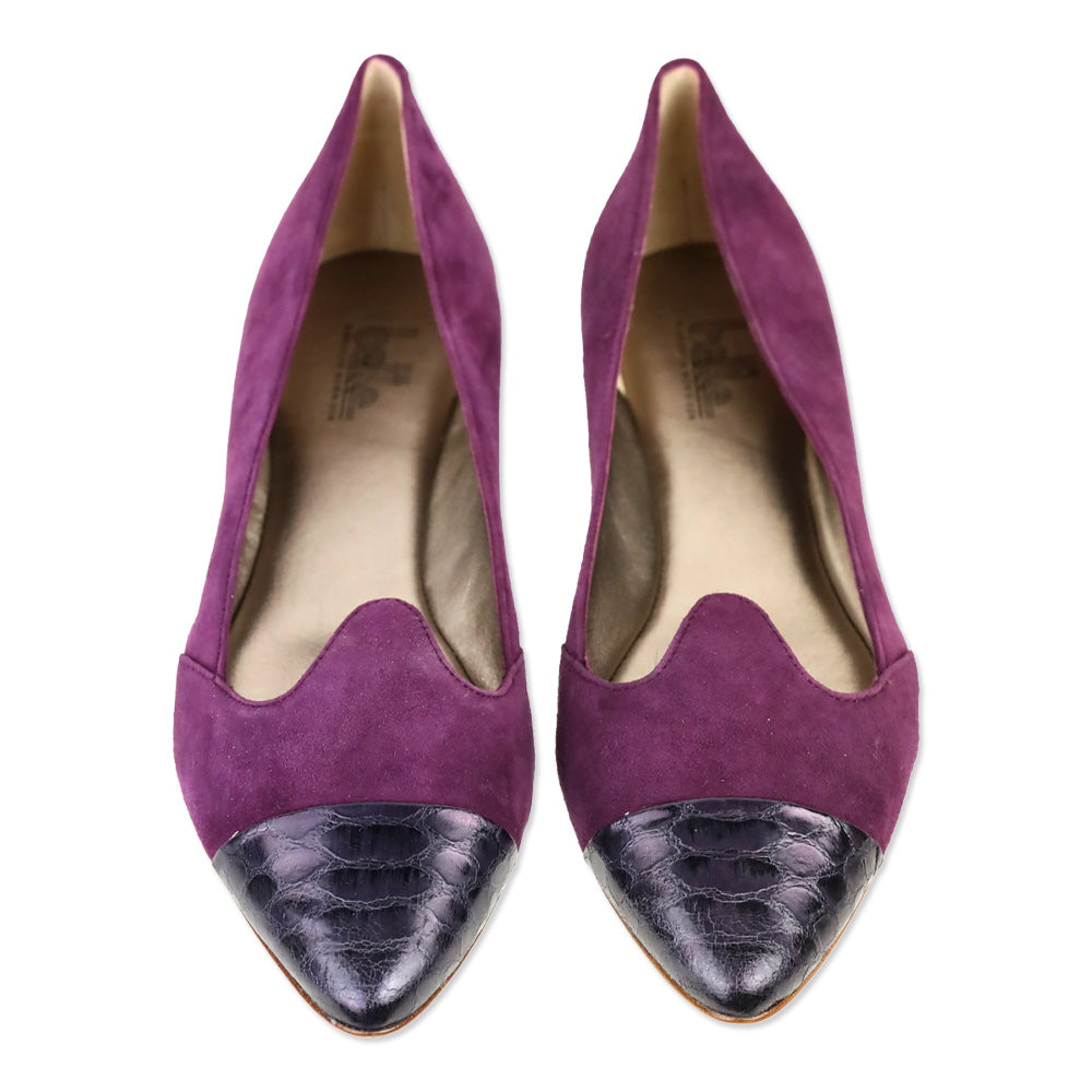 Belle Sigerson Morrison Purple Suede Cap Toe Ballet Flats