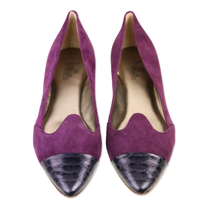 Belle Sigerson Morrison Purple Suede Cap Toe Ballet Flats