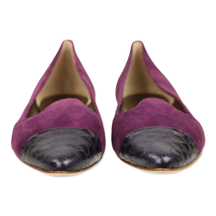 Belle Sigerson Morrison Purple Suede Cap Toe Ballet Flats