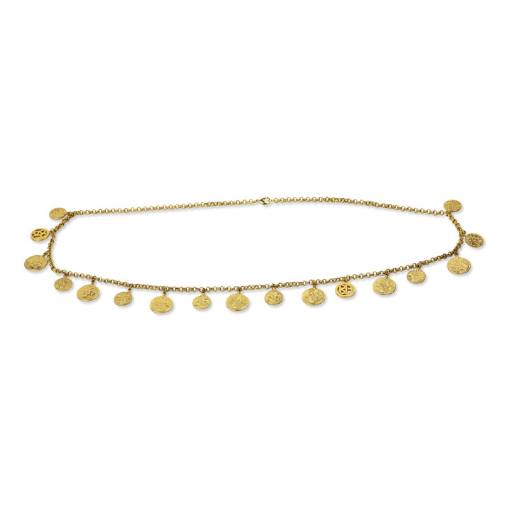 Ben Amun Gold-Tone Snowflake Coin Chain Link Belt