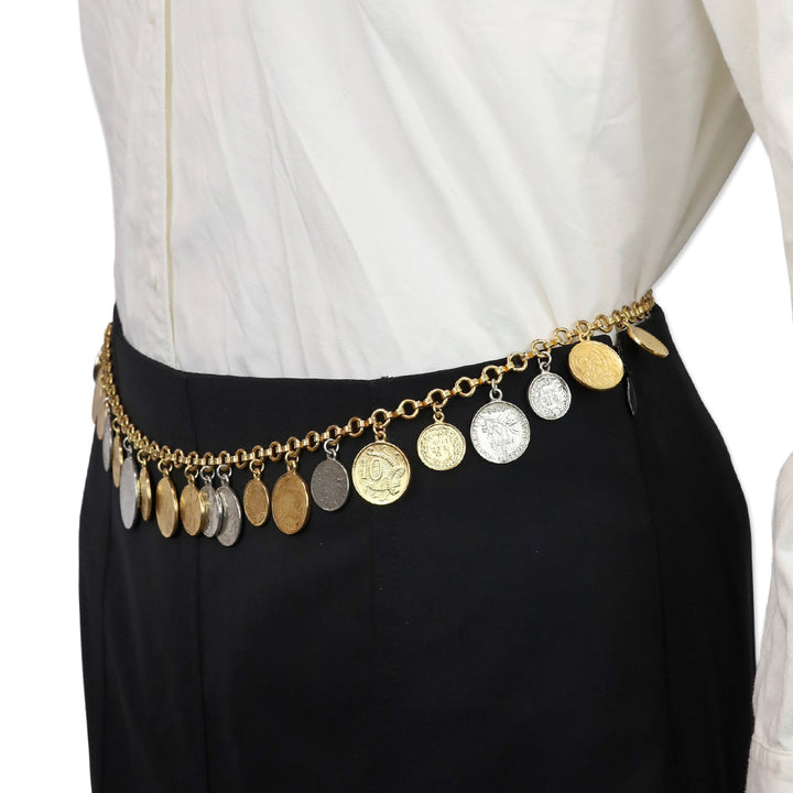 Ben Amun Two-Tone Coin Chain Link Belt