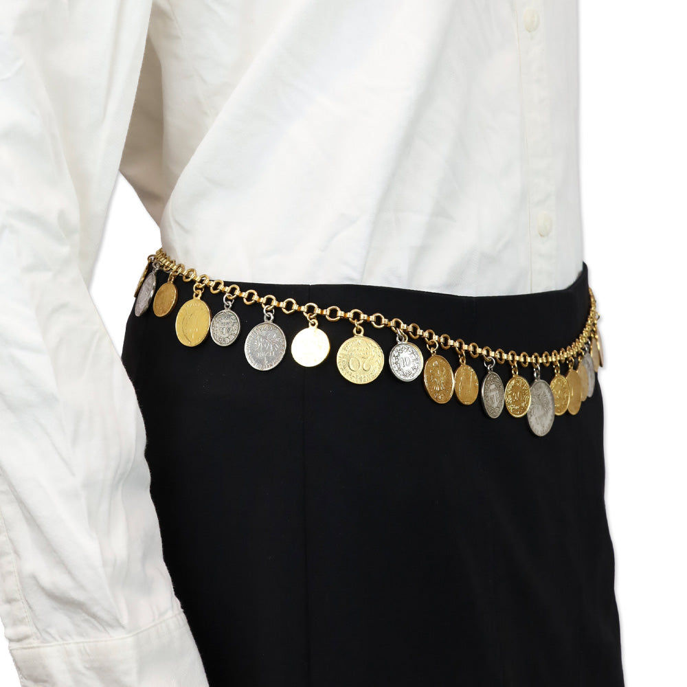 Ben Amun Two-Tone Coin Chain Link Belt
