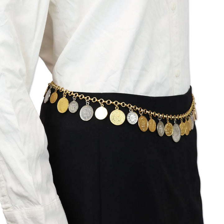 Ben Amun Two-Tone Coin Chain Link Belt
