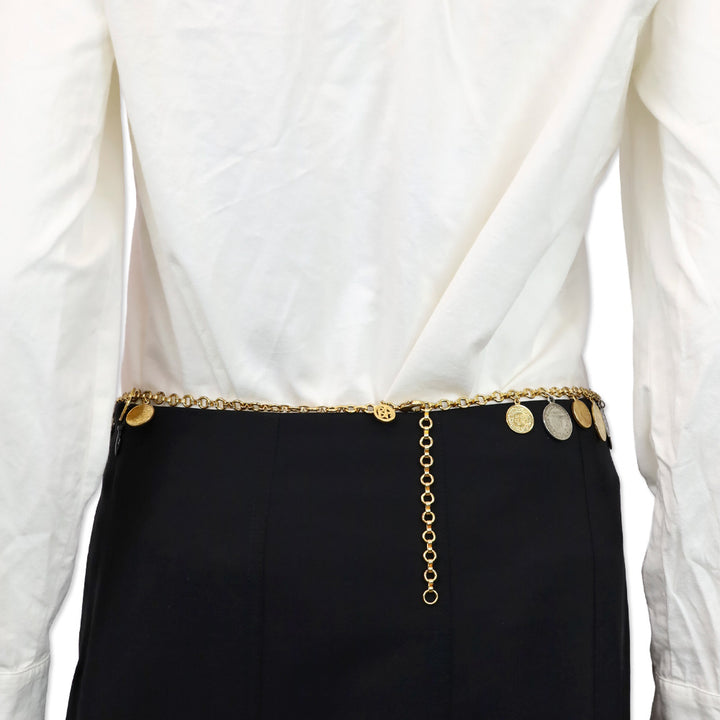 Ben Amun Two-Tone Coin Chain Link Belt