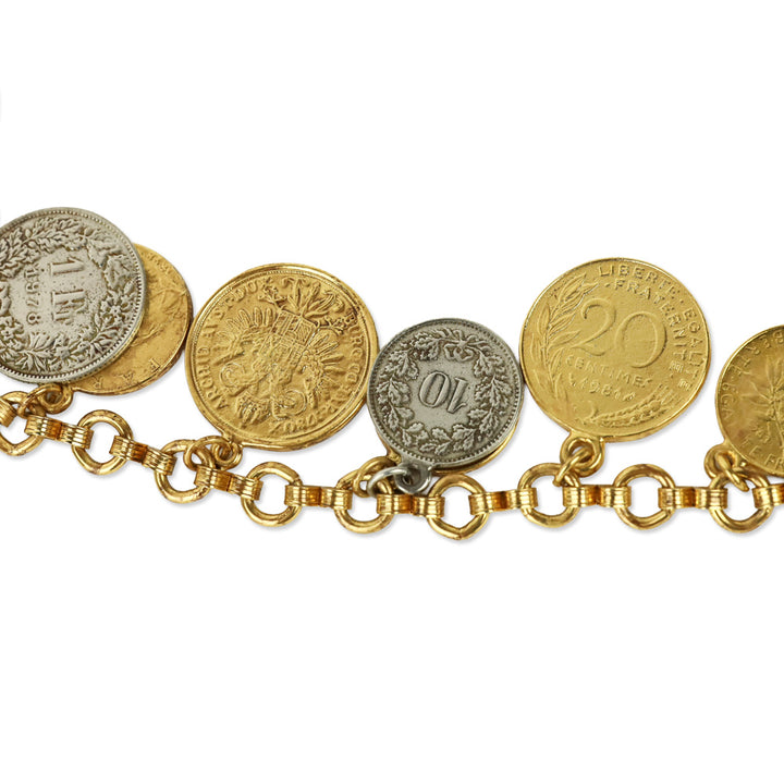 Ben Amun Two-Tone Coin Chain Link Belt