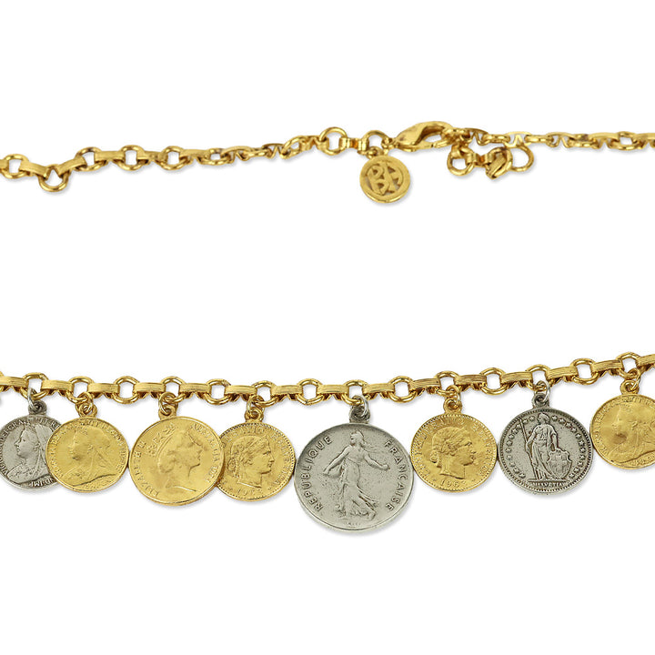 Ben Amun Two-Tone Coin Chain Link Belt