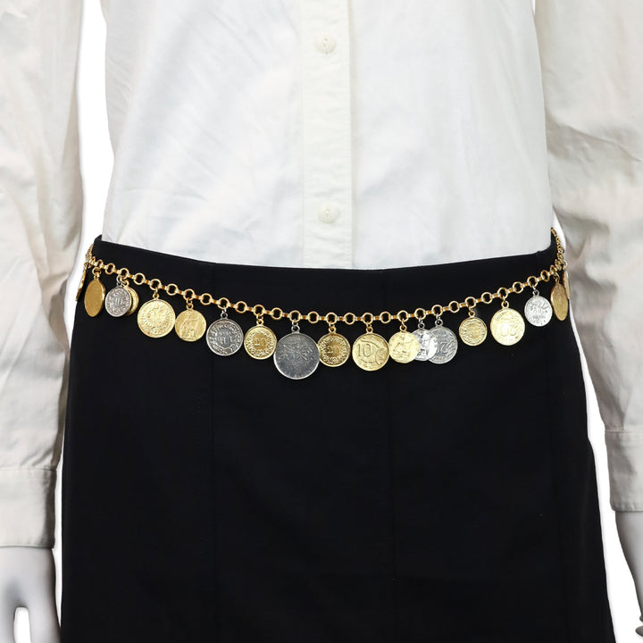 Ben Amun Two-Tone Coin Chain Link Belt
