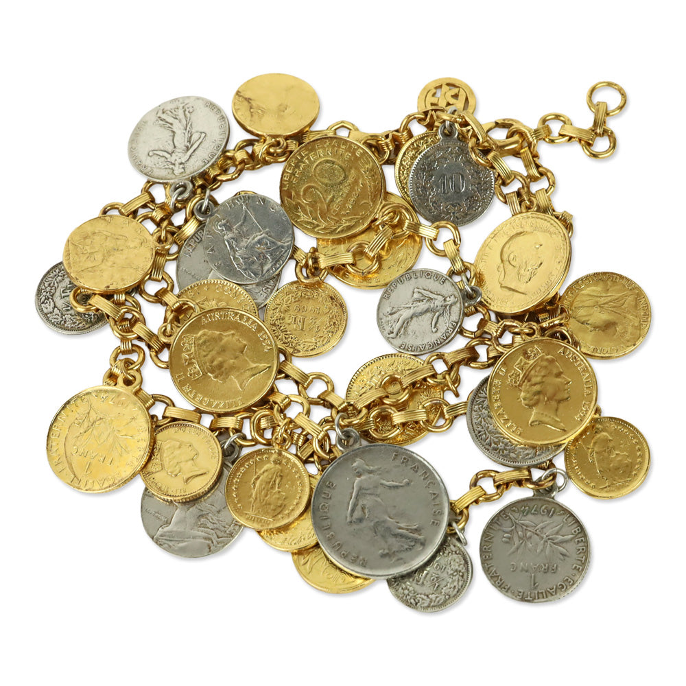 Ben Amun Two-Tone Coin Chain Link Belt