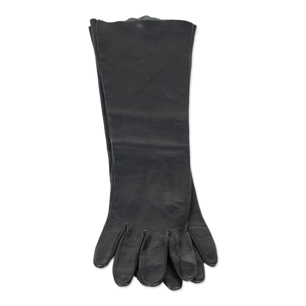 Black Leather Long Gloves