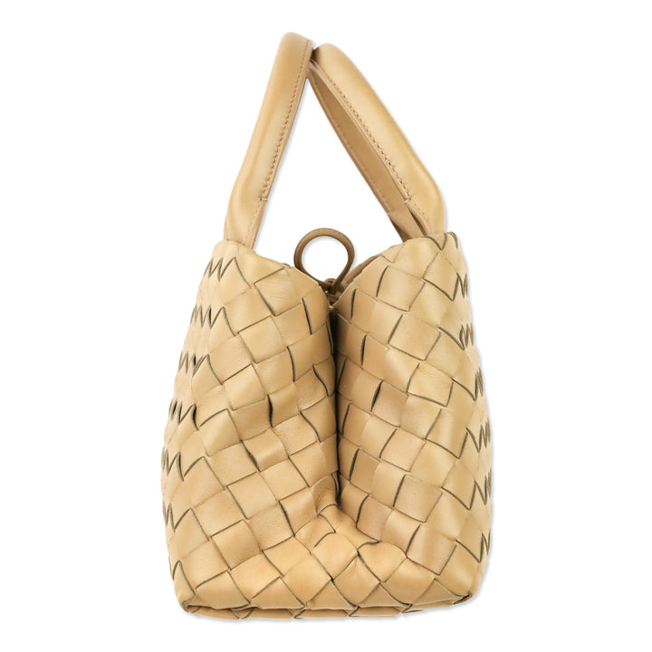 Bottega Veneta Beige Intrecciato Leather Mini Tote Crossbody Bag