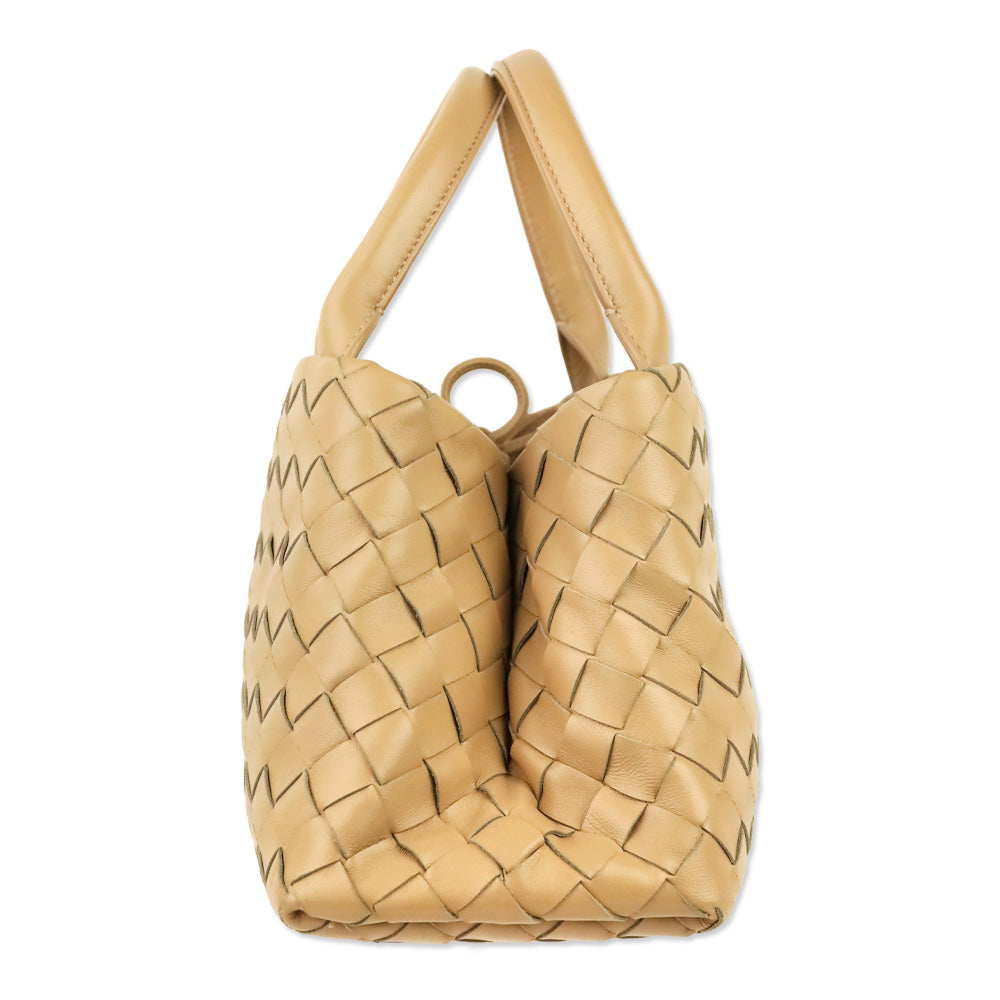 Bottega Veneta Beige Intrecciato Leather Mini Tote Crossbody Bag