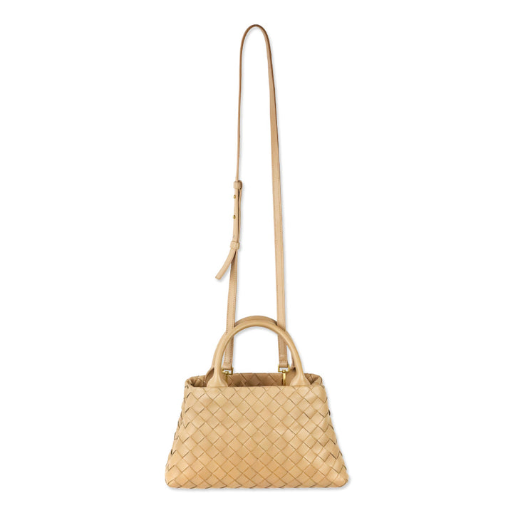 Bottega Veneta Beige Intrecciato Leather Mini Tote Crossbody Bag