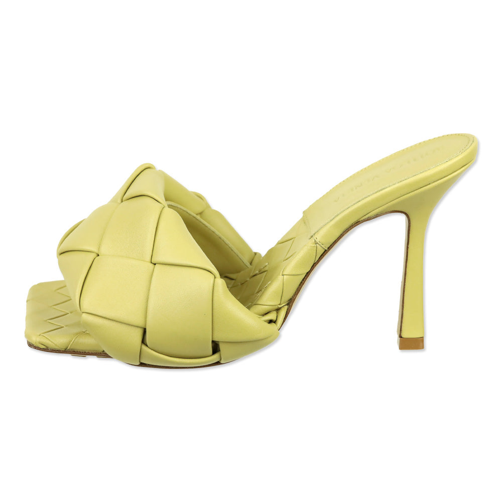 Bottega Veneta Beige Lido Maxi Intrecciato Leather Mule Sandal