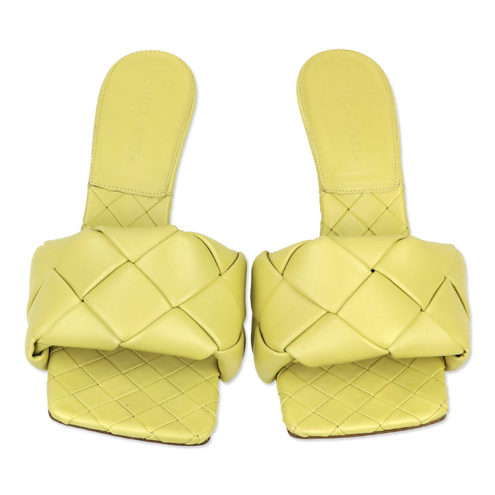 Bottega Veneta Beige Lido Maxi Intrecciato Leather Mule Sandal