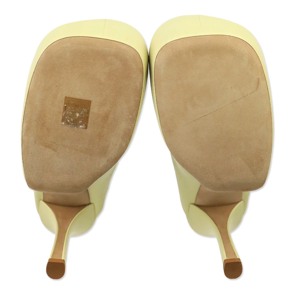 Bottega Veneta Beige Stretch Nappa The Bold Mule Heels