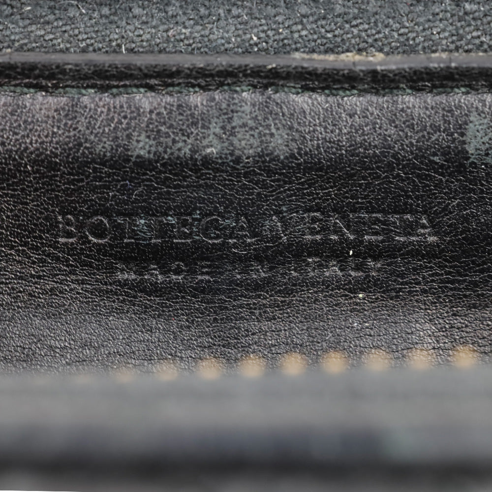 Bottega Veneta Black Intrecciato Leather Zip-Around Wallet