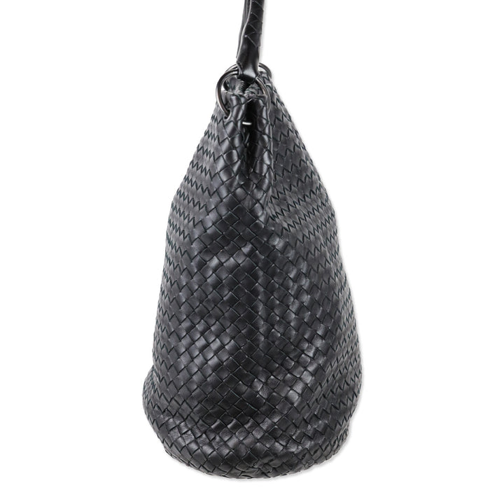 Bottega Veneta Black Nappa Intrecciato Bucket Bag