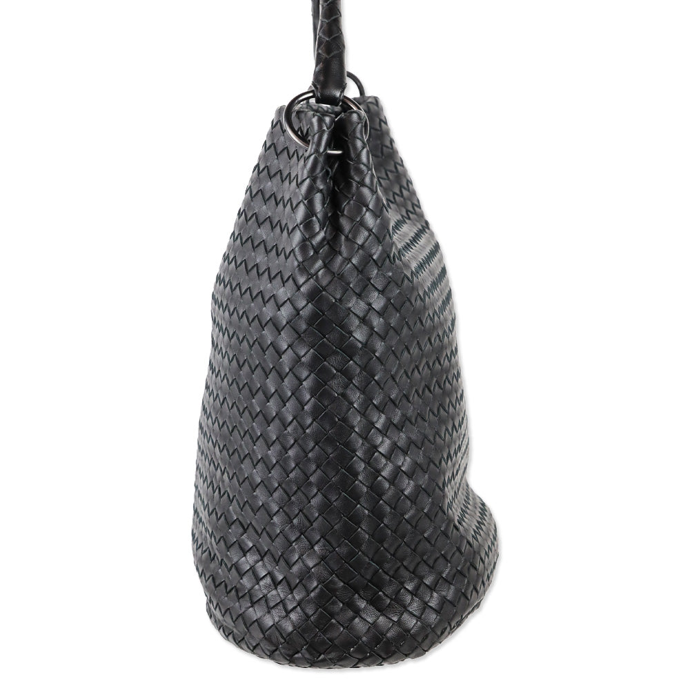 Bottega Veneta Black Nappa Intrecciato Bucket Bag