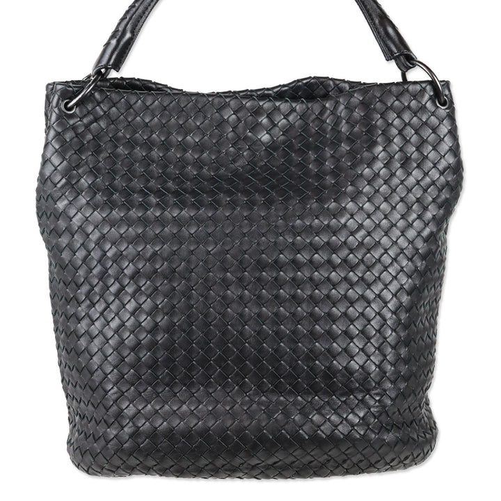 Bottega Veneta Black Nappa Intrecciato Bucket Bag