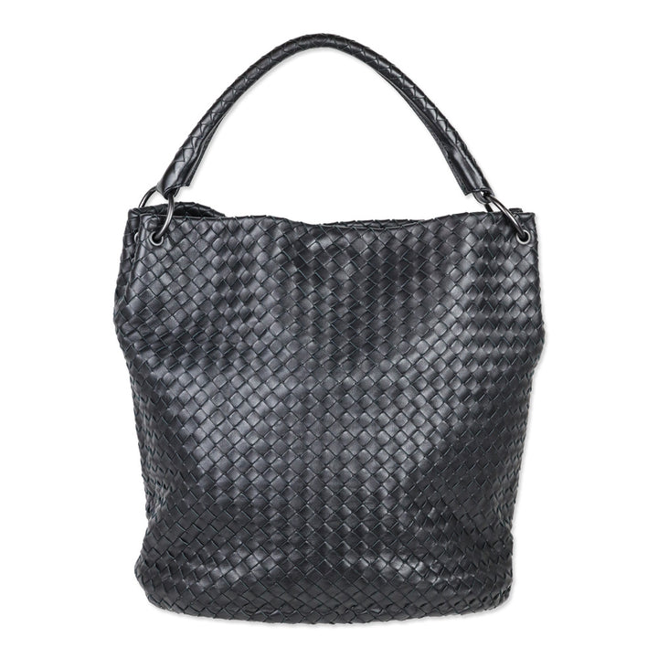 Bottega Veneta Black Nappa Intrecciato Bucket Bag