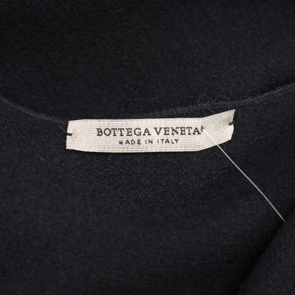 Bottega Veneta Black Wool Ruffle Accent Shift Dress