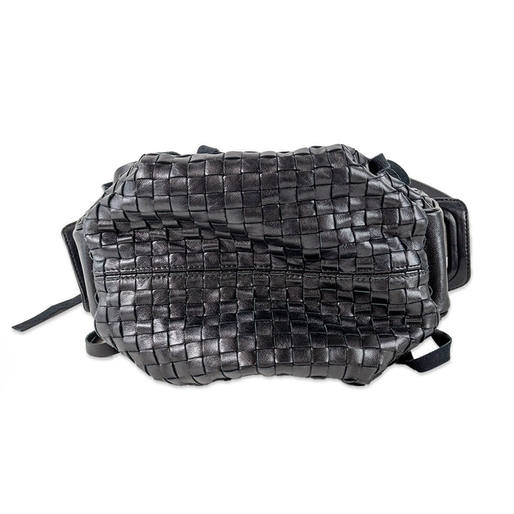 Bottega Veneta Black Woven Fringe Shoulder Bag