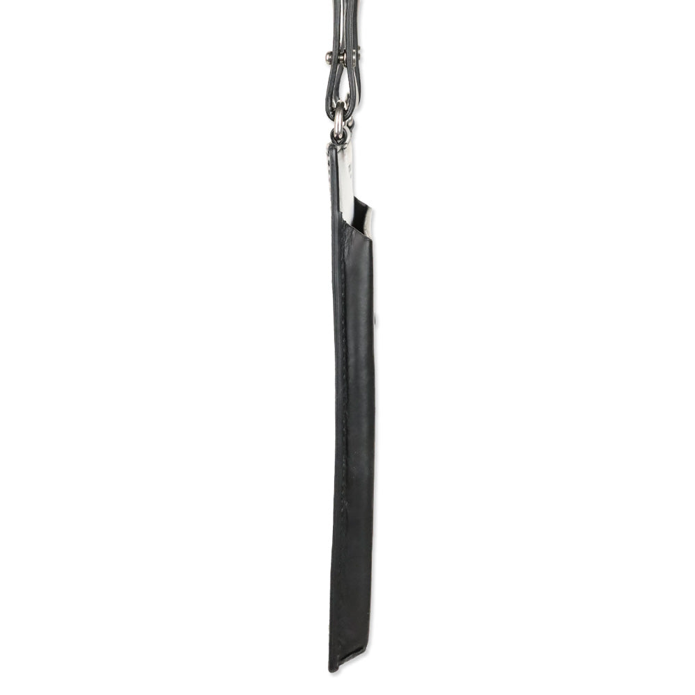 Bottega Veneta Black/Blue Calf Leather Perforated Paper Phone Case Card Lanyard