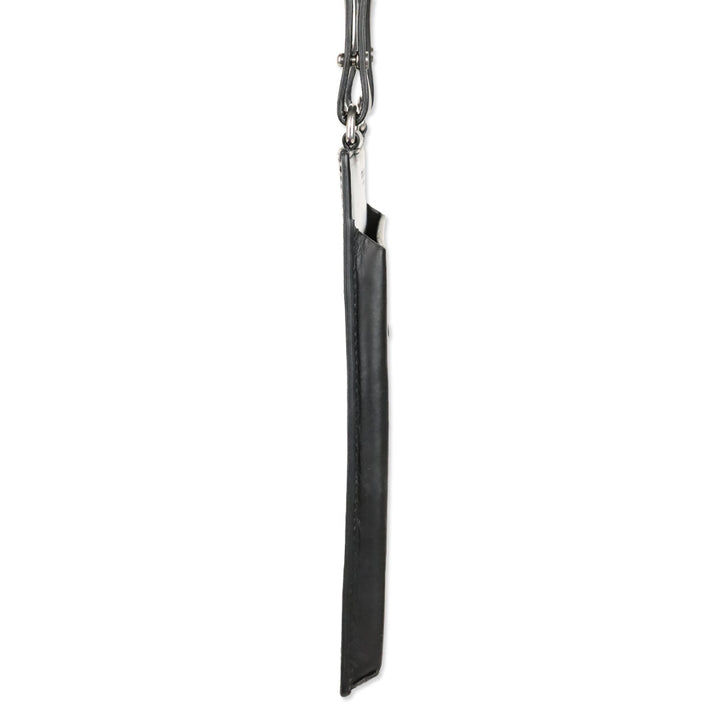 Bottega Veneta Black/Blue Calf Leather Perforated Paper Phone Case Card Lanyard