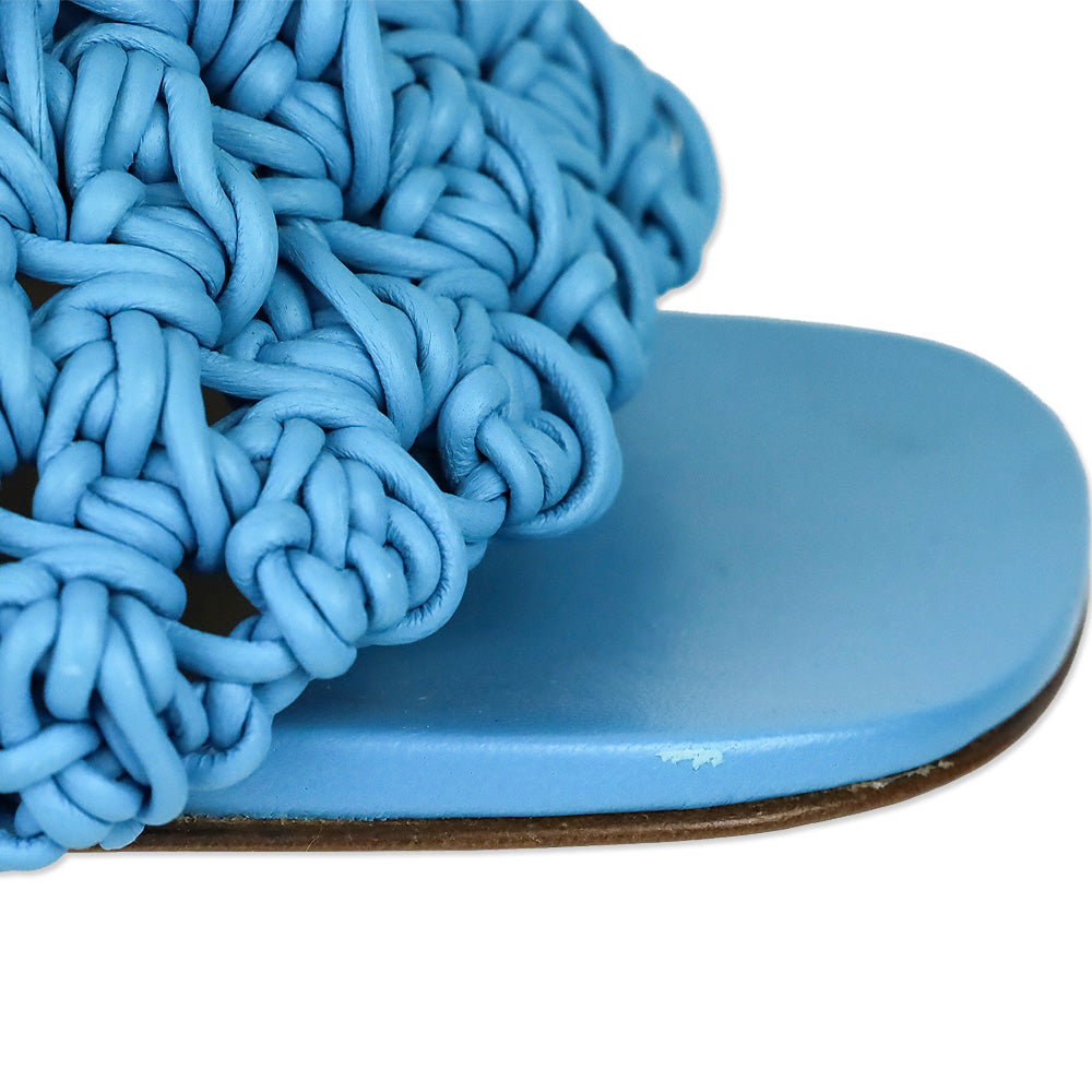 Bottega Veneta Blue Leather The Board Leather Sandal